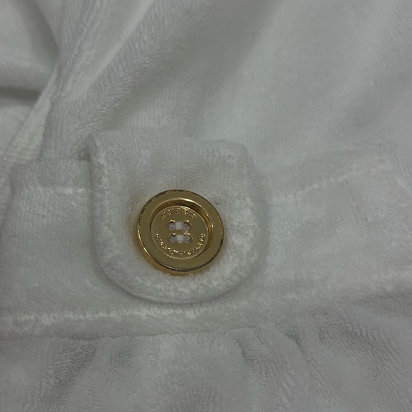 JUICY COUTURE WHITE TERRY ZIPUP HOODIE - Picture 3 of 9